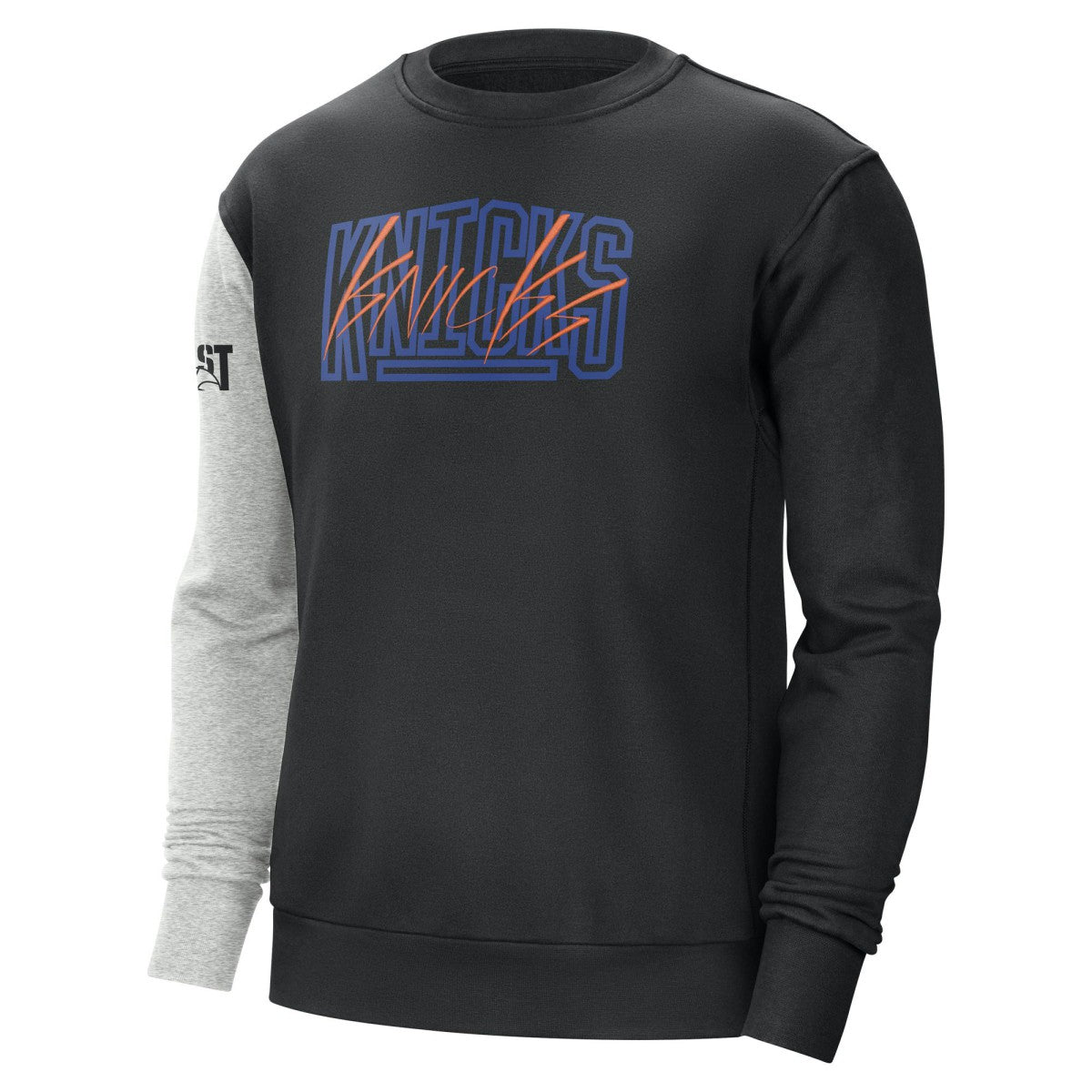 New York Knicks Courtside Versus Force & Flight Pullover Sweatshirt Black/Heather Gray | Nike Near Me