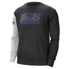 New York Knicks Courtside Versus Force & Flight Pullover Sweatshirt Black/Heather Gray | Nike Near Me