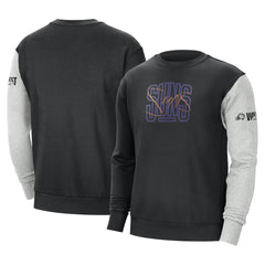 Phoenix Suns Courtside Versus Force & Flight Pullover Sweatshirt Black/Heather Gray | Nike US