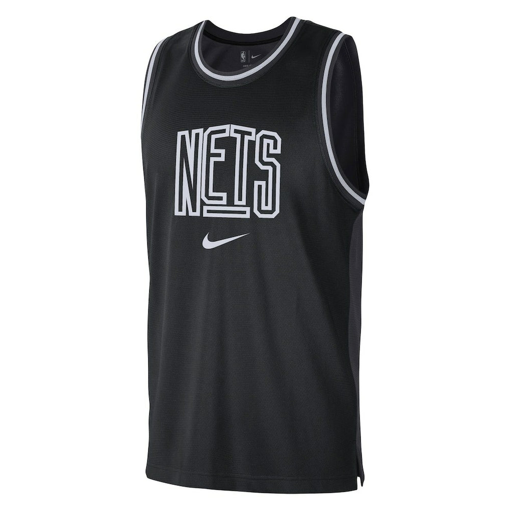 Brooklyn Nets Courtside Versus Force Split DNA Performance Mesh Tank Top Black/Anthracite | Nike for sale