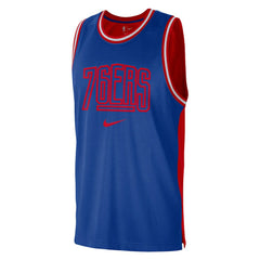 Philadelphia 76ers Courtside Versus Force Split DNA Performance Mesh Tank Top for sale Royal/Red | Nike online
