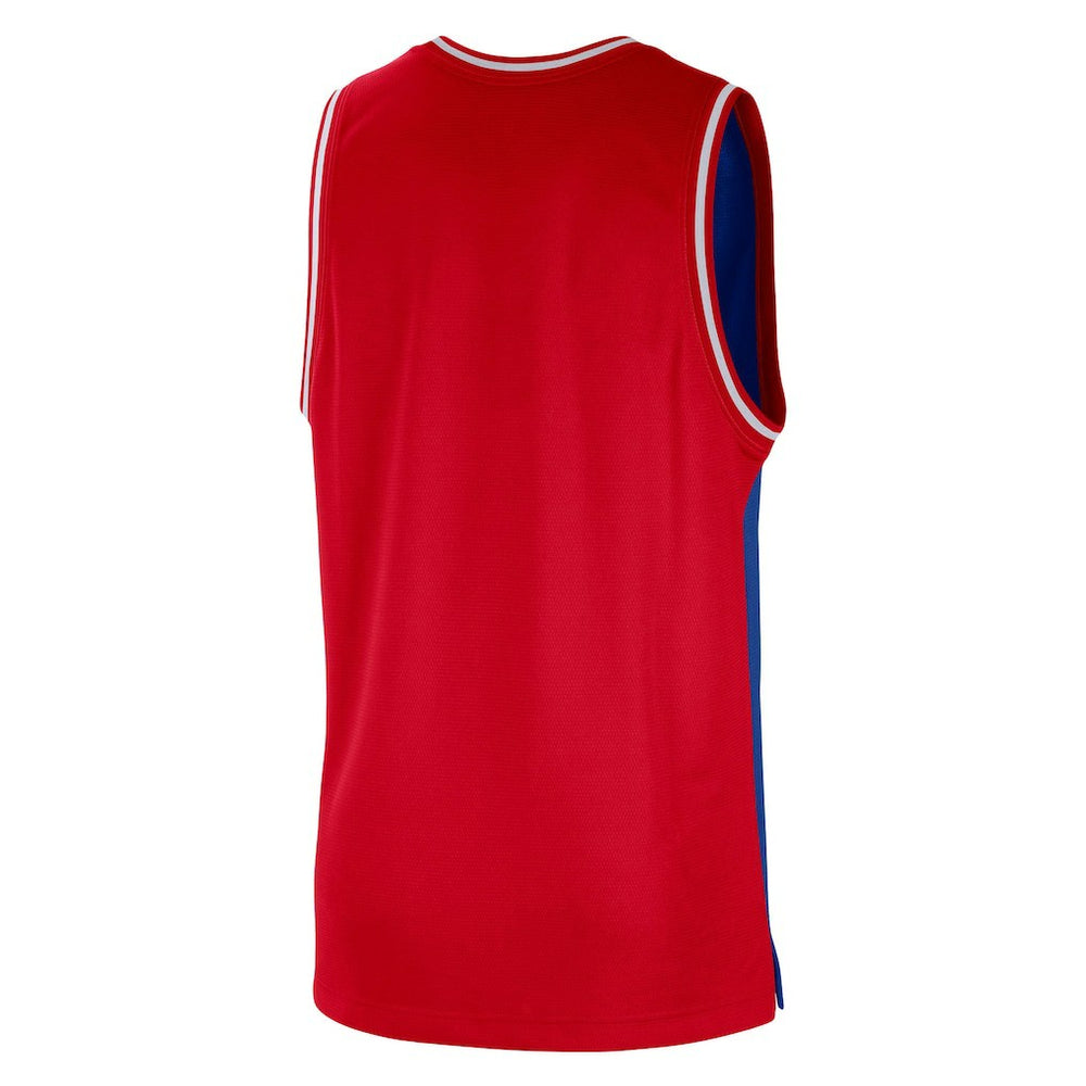 Philadelphia 76ers Courtside Versus Force Split DNA Performance Mesh Tank Top for sale Royal/Red | Nike online