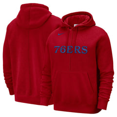 Philadelphia 76ers Courtside Versus Stitch Split Pullover Hoodie Red | Nike discount