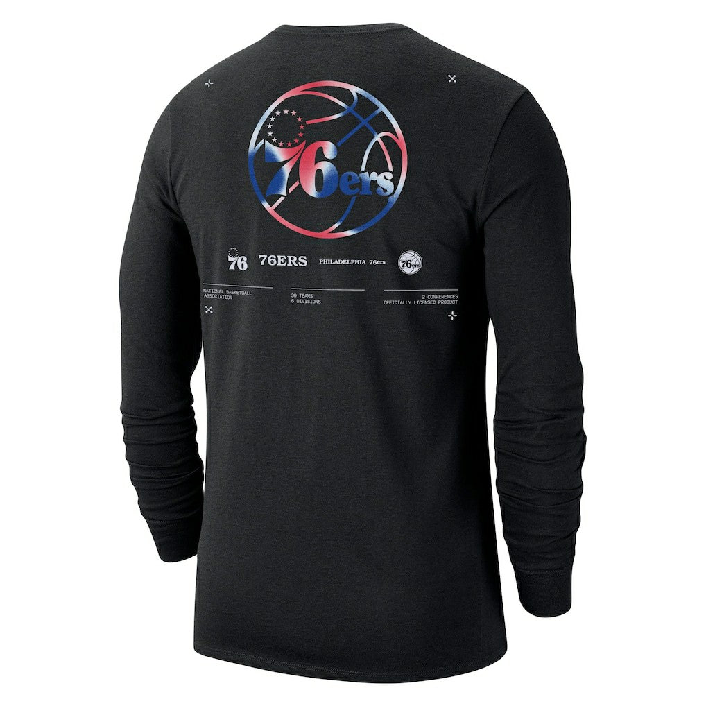 Philadelphia 76ers Essential Air Traffic Control Long Sleeve T-Shirt Black | Nike outlet