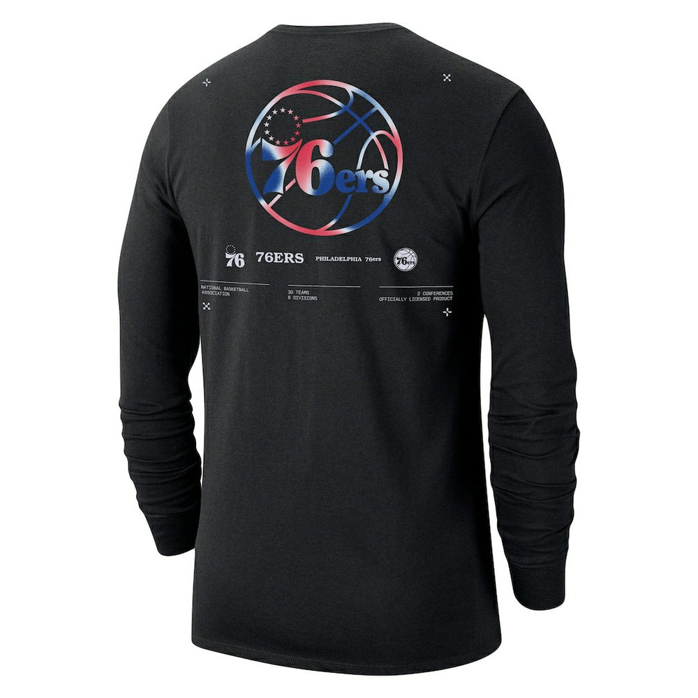 Philadelphia 76ers Essential Air Traffic Control Long Sleeve T-Shirt Black | Nike outlet