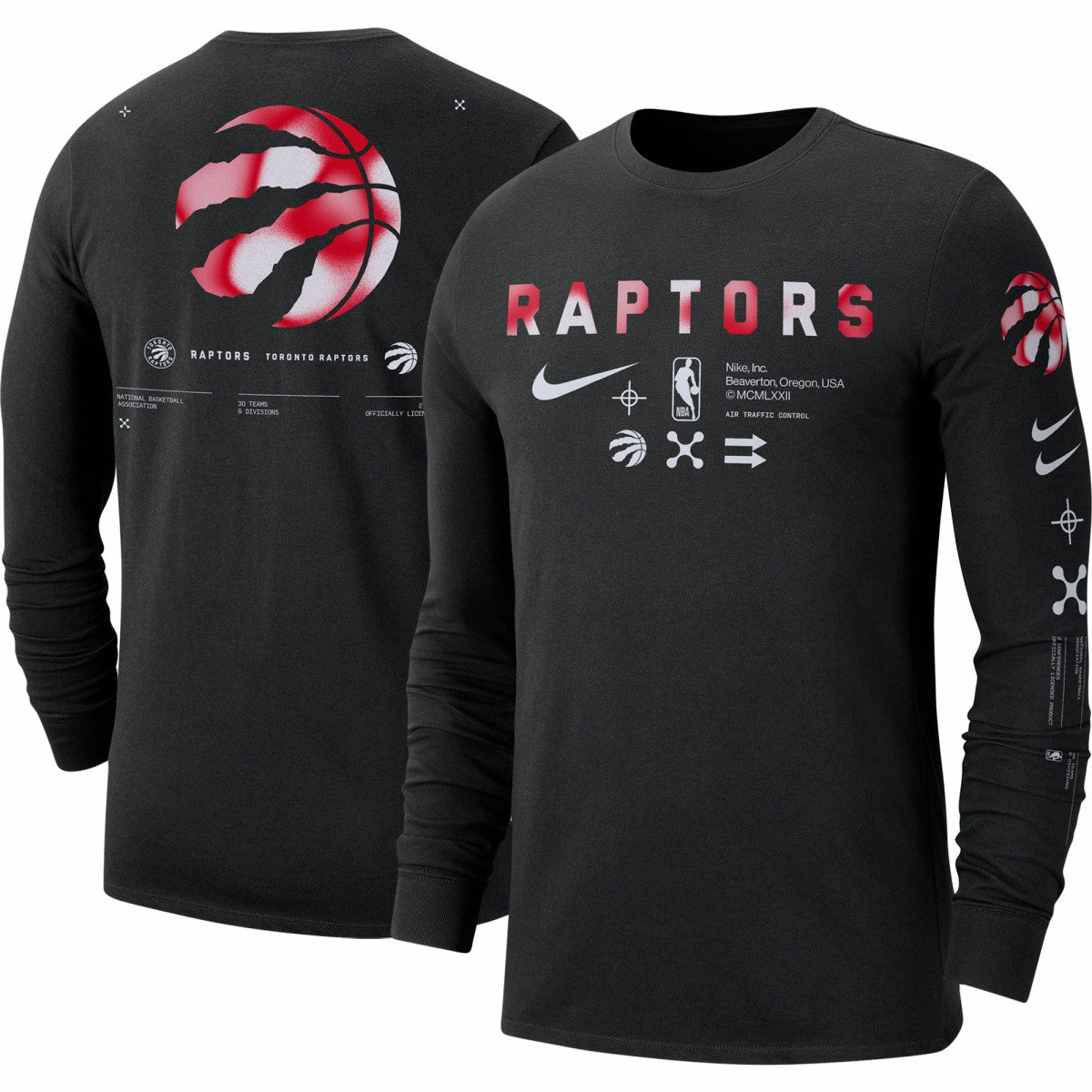 Toronto Raptors Essential Air Traffic Control Long Sleeve T-Shirt Black | Nike Lifestyle