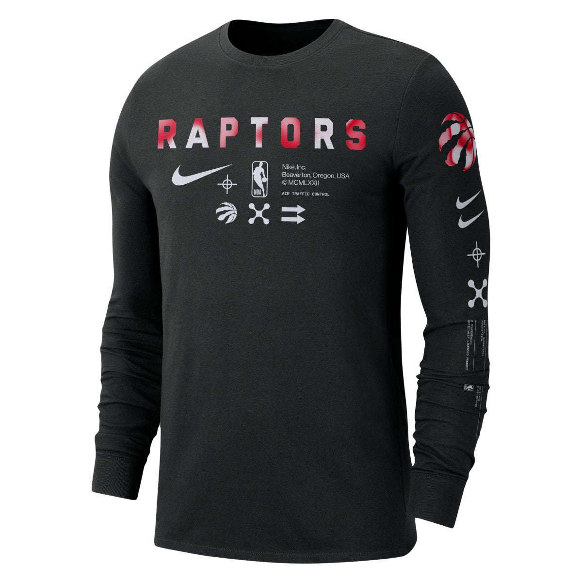 Toronto Raptors Essential Air Traffic Control Long Sleeve T-Shirt Black | Nike Lifestyle
