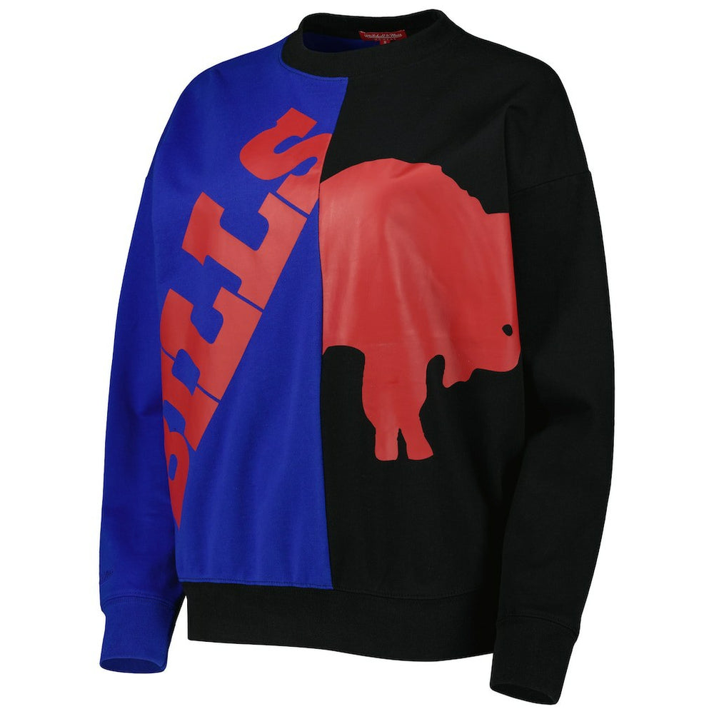 Mitchell & Ness Buffalo Bills Women's Big Face Pullover Sweatshirt Royal/Black