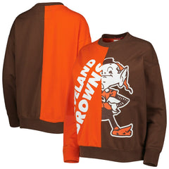 Mitchell & Ness Cleveland Browns Women's Big Face Pullover Sweatshirt Orange/Brown