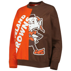 Mitchell & Ness Cleveland Browns Women's Big Face Pullover Sweatshirt Orange/Brown