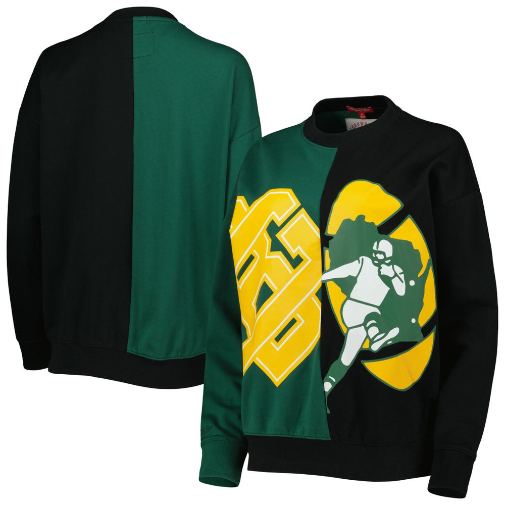 Mitchell & Ness Green Bay Packers Women's Big Face Pullover Sweatshirt Green/Black