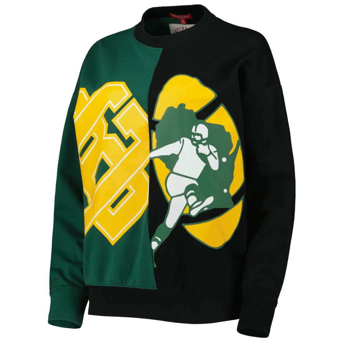 Mitchell & Ness Green Bay Packers Women's Big Face Pullover Sweatshirt Green/Black