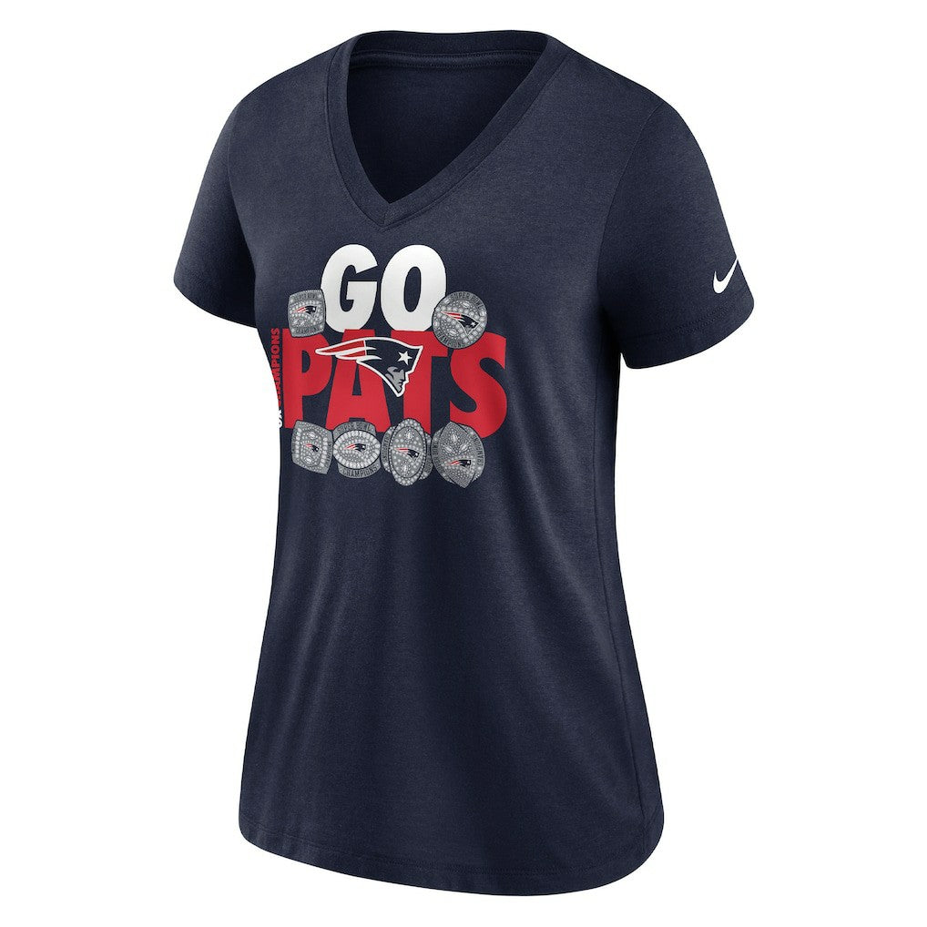 Nike New England Patriots Women's Hometown Collection Tri-Blend V-Neck T-Shirt Navy