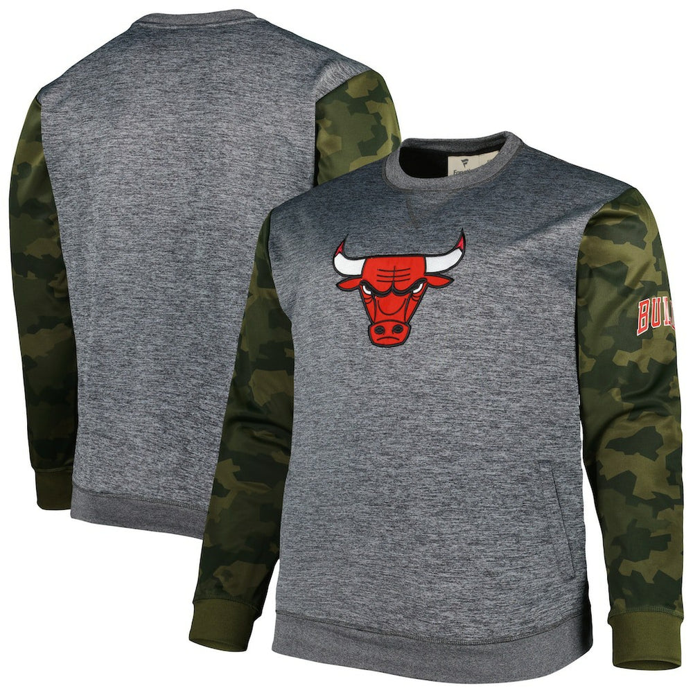 Chicago Bulls Big & Tall Camo Stitched Sweatshirt Heather Charcoal | Fanatics Near Me