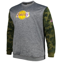Los Angeles Lakers Big & Tall Camo Stitched Sweatshirt Heather Charcoal | Fanatics Lifestyle