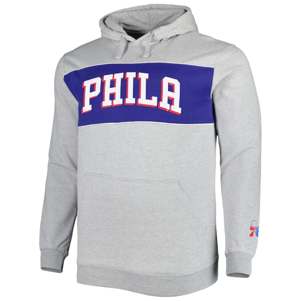 Philadelphia 76ers Big & Tall Wordmark Pullover Hoodie Heather Gray | Fanatics Near Me