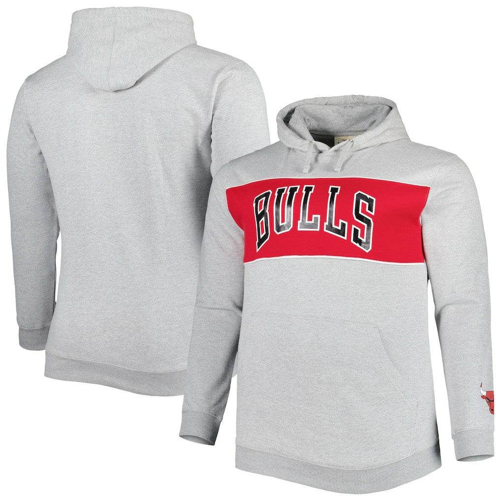Chicago Bulls Big & Tall Wordmark Pullover Hoodie for sale Heather Gray | Fanatics Near Me