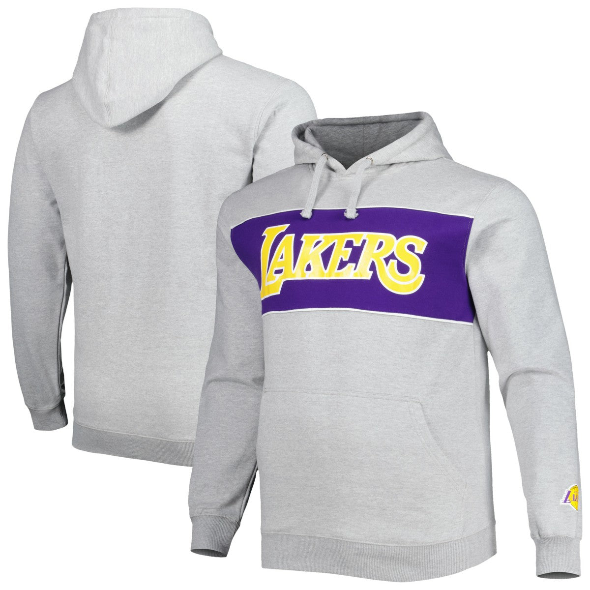 Los Angeles Lakers Big & Tall Wordmark Pullover Hoodie Heather Gray | Fanatics online