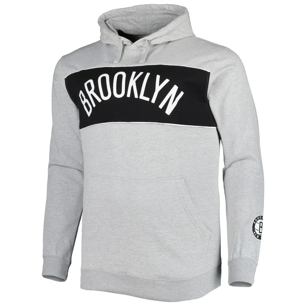 Brooklyn Nets Big & Tall Wordmark Pullover Hoodie Heather Gray | Fanatics