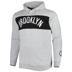Brooklyn Nets Big & Tall Wordmark Pullover Hoodie Heather Gray | Fanatics