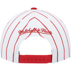 Philadelphia 76ers Hardwood Classics Pinstripe Snapback Hat White | Mitchell & Ness US