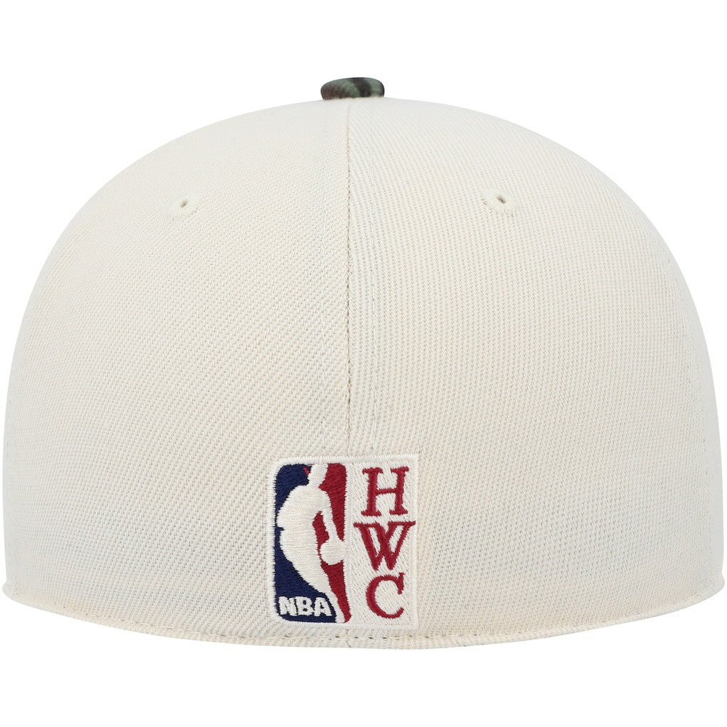 Philadelphia 76ers Hardwood Classics 1976 NBA All-Star Game Off White Camo Fitted Hat Cream/Camo | Mitchell & Ness Near Me