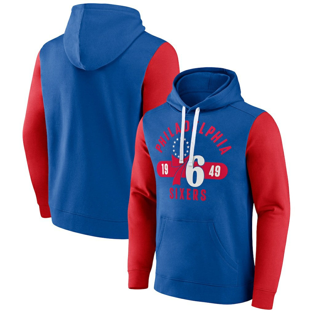 Philadelphia 76ers Big & Tall Bold Attack Pullover Hoodie Royal/Red | Fanatics discount