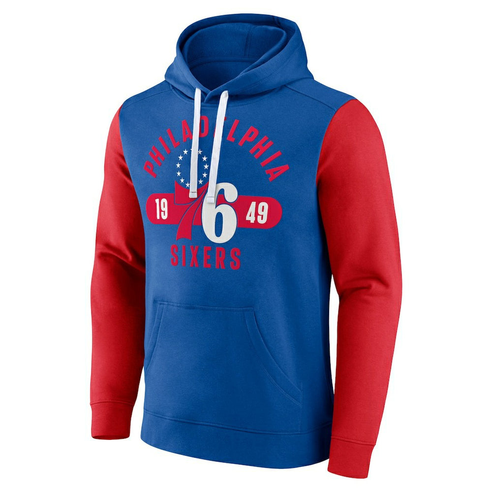 Philadelphia 76ers Big & Tall Bold Attack Pullover Hoodie Royal/Red | Fanatics discount