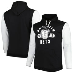 Brooklyn Nets Big & Tall Bold Attack Pullover Hoodie Black/White | Fanatics outlet