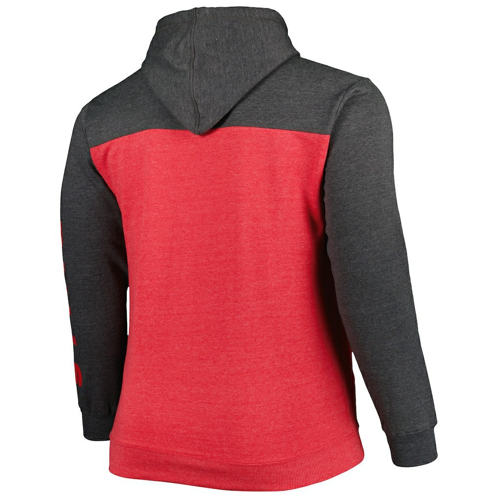 Chicago Bulls Big & Tall Down and Distance Full-Zip Hoodie Heathered Red/Heathered Black | Fanatics for sale