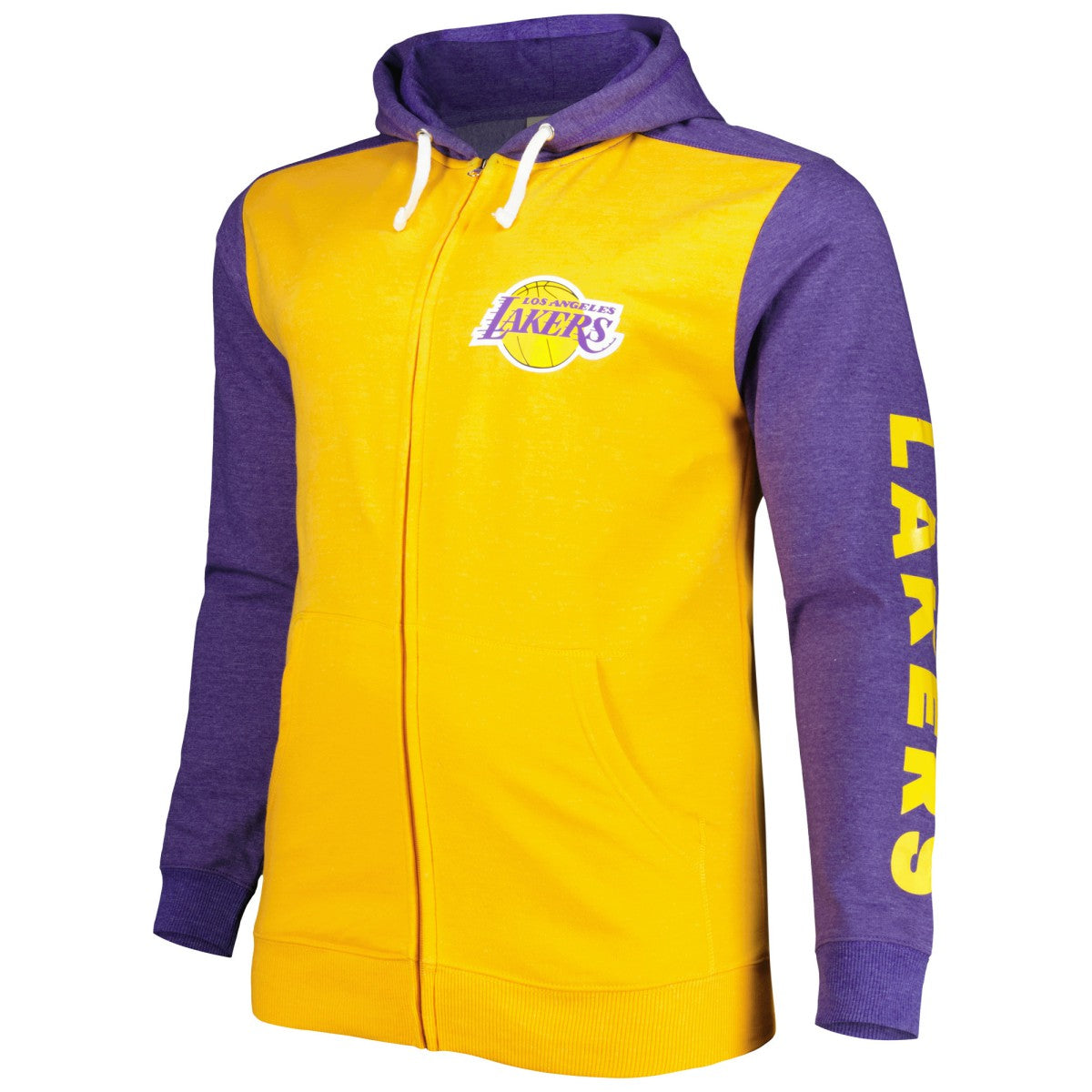 Los Angeles Lakers Big & Tall Down and Distance Full-Zip Hoodie Gold/Purple | Fanatics for sale