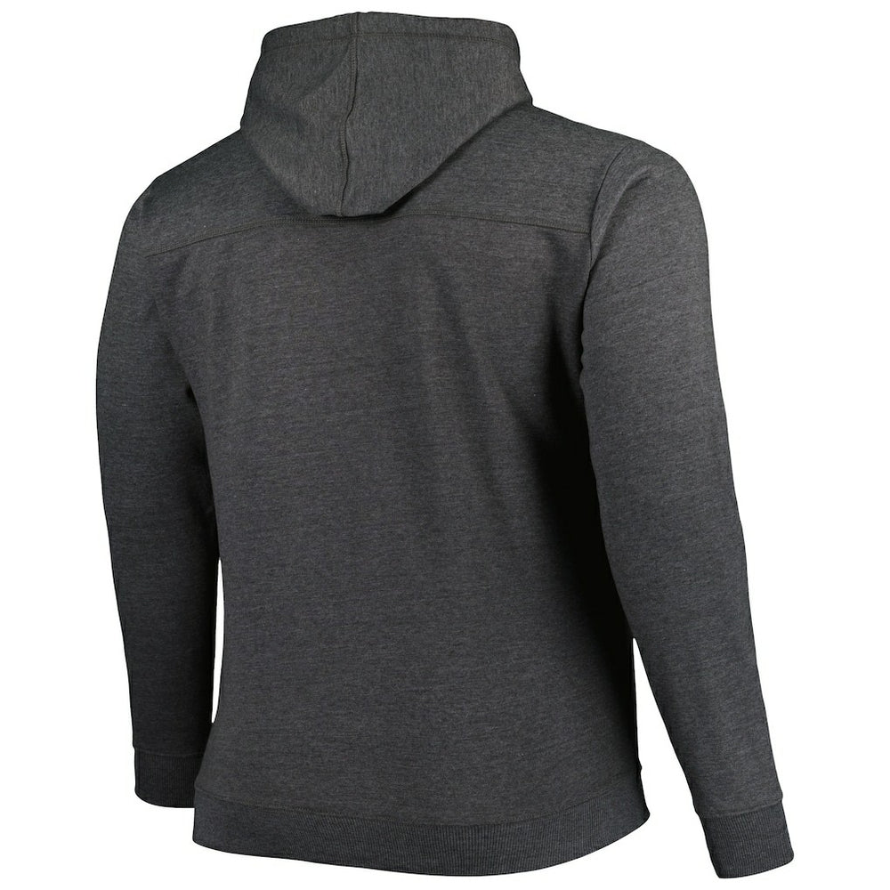 Brooklyn Nets Big & Tall Down and Distance Full-Zip Hoodie Heathered Black | Fanatics US