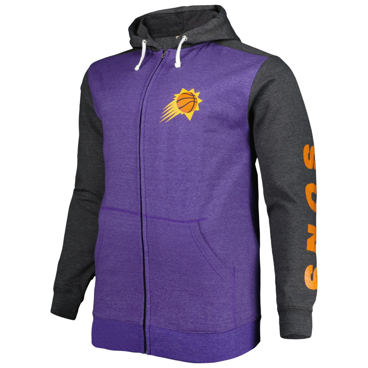 Phoenix Suns Big & Tall Down and Distance Full-Zip Hoodie Purple/Heathered Black | Fanatics online