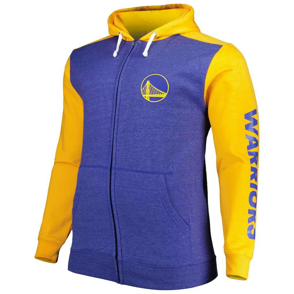 Golden State Warriors Big & Tall Down and Distance Full-Zip Hoodie for sale Royal/Gold | Fanatics discount