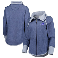 Buffalo Bills Women's Sport Sun Fade Full-Zip Sweatshirt Heathered Royal