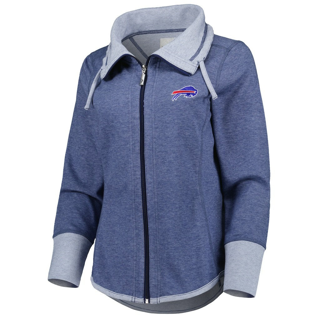 Buffalo Bills Women's Sport Sun Fade Full-Zip Sweatshirt Heathered Royal