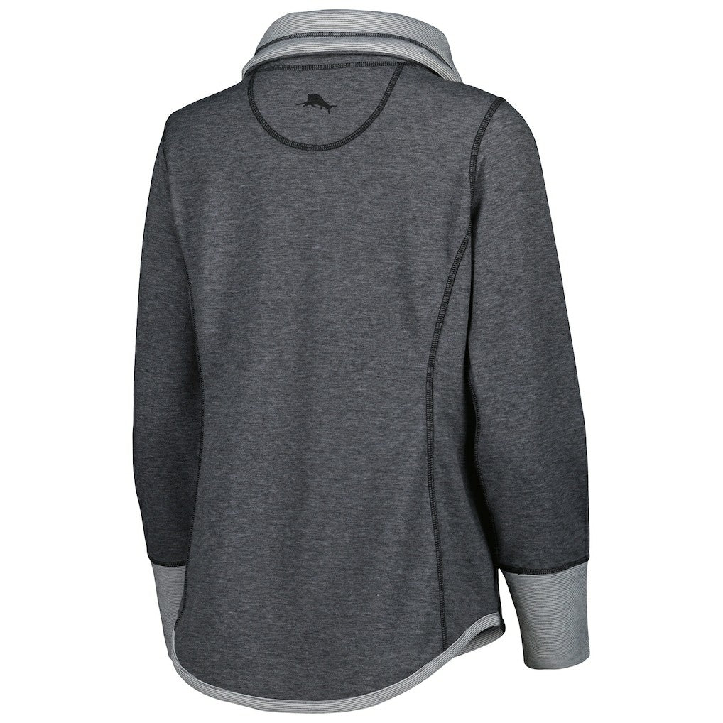 Cleveland Browns Women's Sport Sun Fade Full-Zip Sweatshirt Heathered Black