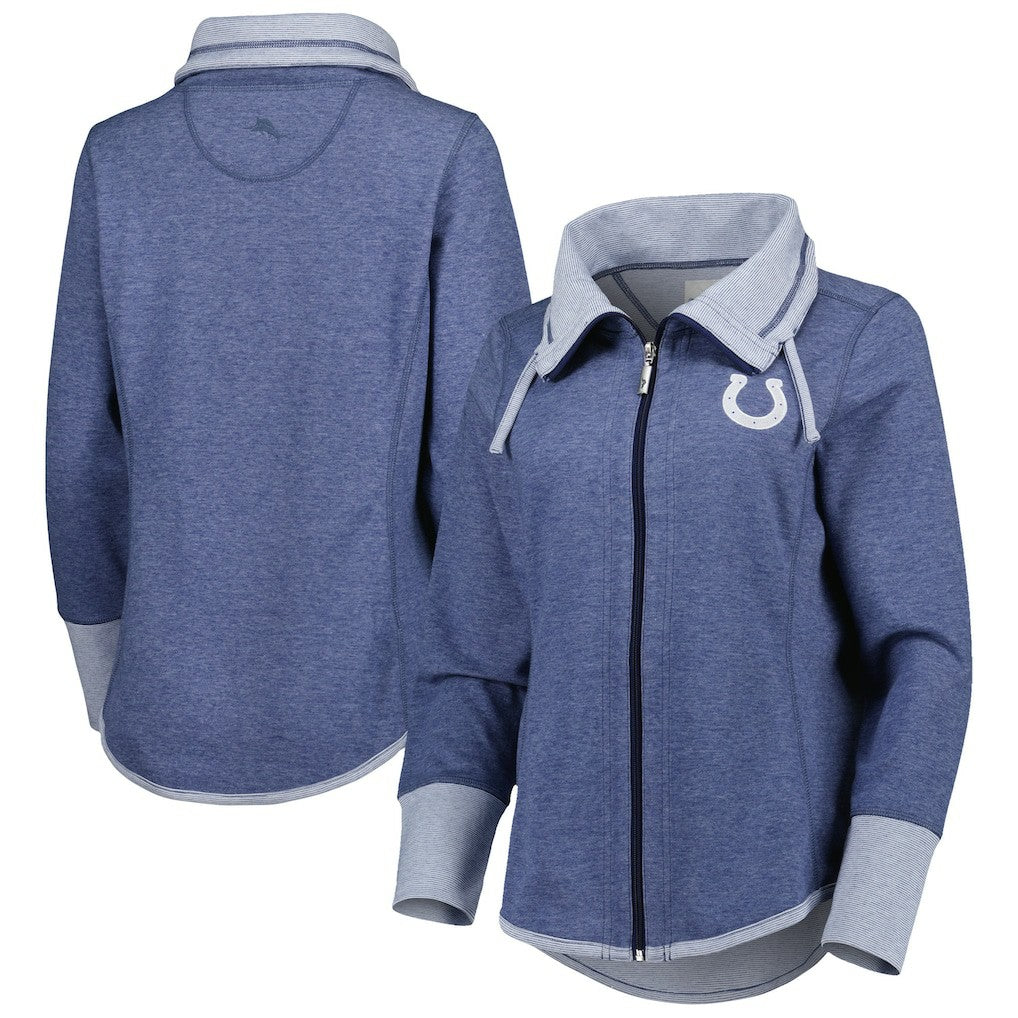Indianapolis Colts Women's Sport Sun Fade Full-Zip Sweatshirt Heathered Royal