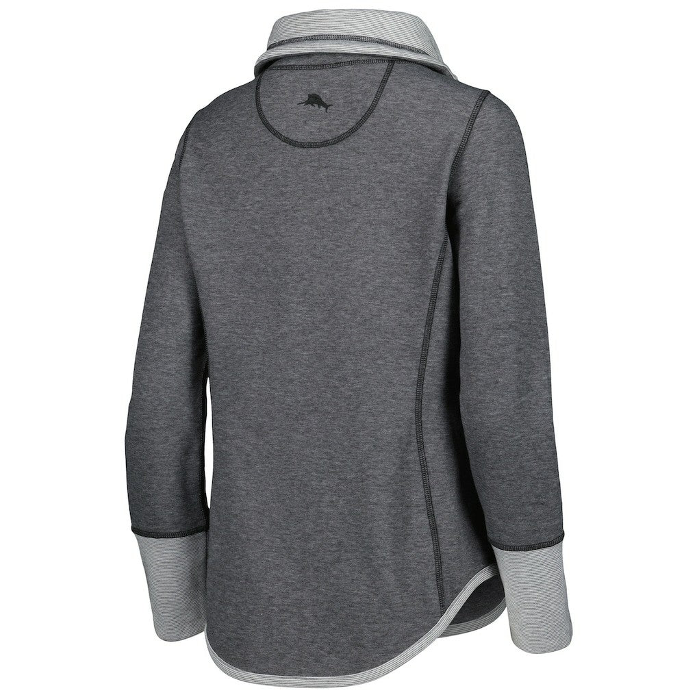 Las Vegas Raiders Women's Sport Sun Fade Full-Zip Sweatshirt Heathered Black