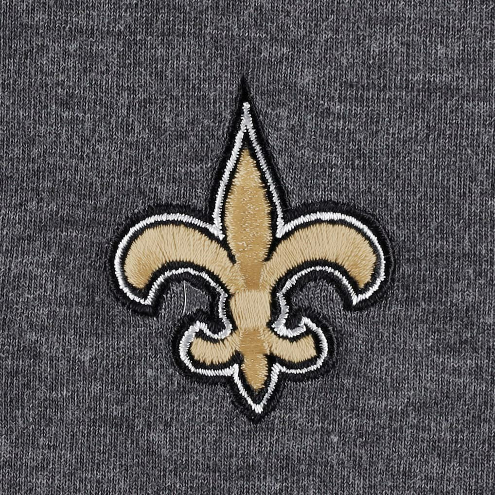 New Orleans Saints Women's Sport Sun Fade Full-Zip Sweatshirt Heathered Black