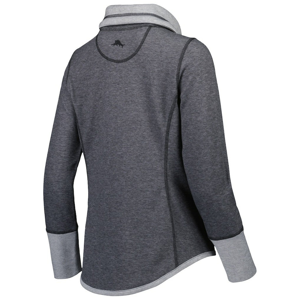 Washington Commanders Women's Sport Sun Fade Full-Zip Sweatshirt Heathered Black