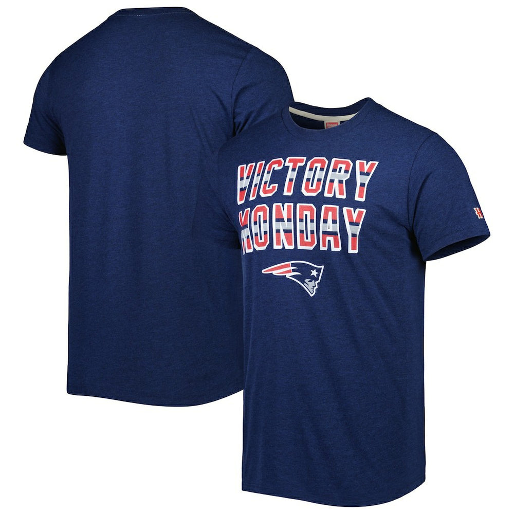 New England Patriots Homage Victory Monday Tri-Blend T-Shirt Navy