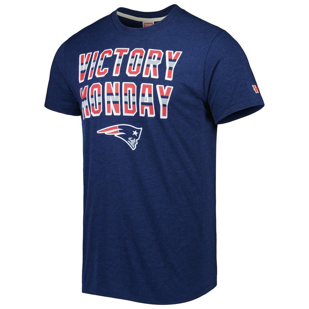 New England Patriots Homage Victory Monday Tri-Blend T-Shirt Navy