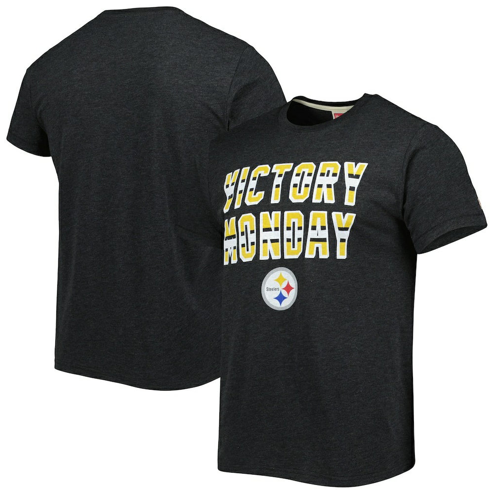 Pittsburgh Steelers Homage Victory Monday Tri-Blend T-Shirt Charcoal