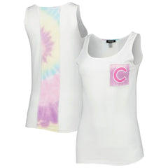 Chicago Cubs Refried Apparel Women's Tie-Dye Tank Top - White - MLB on Sale