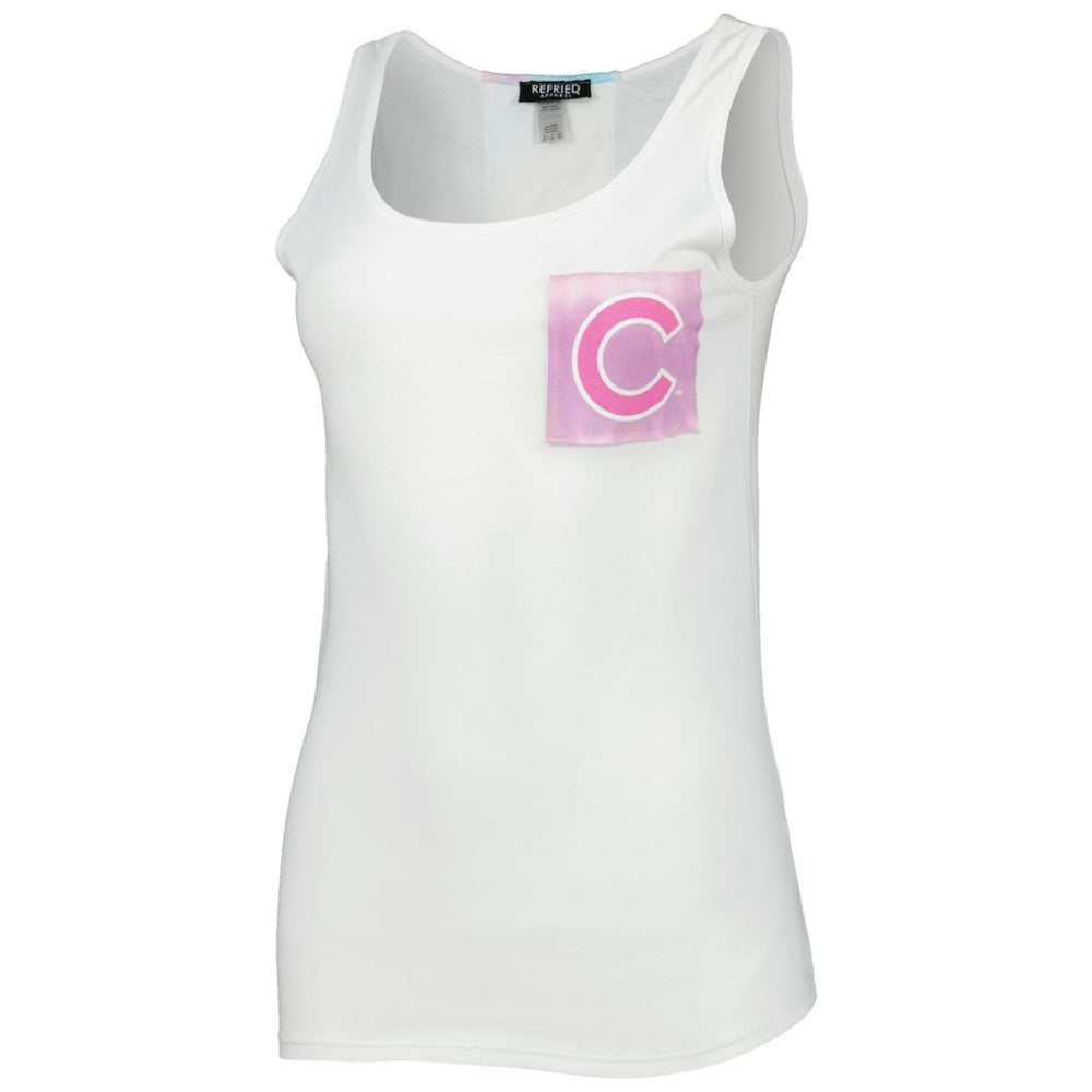 Chicago Cubs Refried Apparel Women's Tie-Dye Tank Top - White - MLB on Sale
