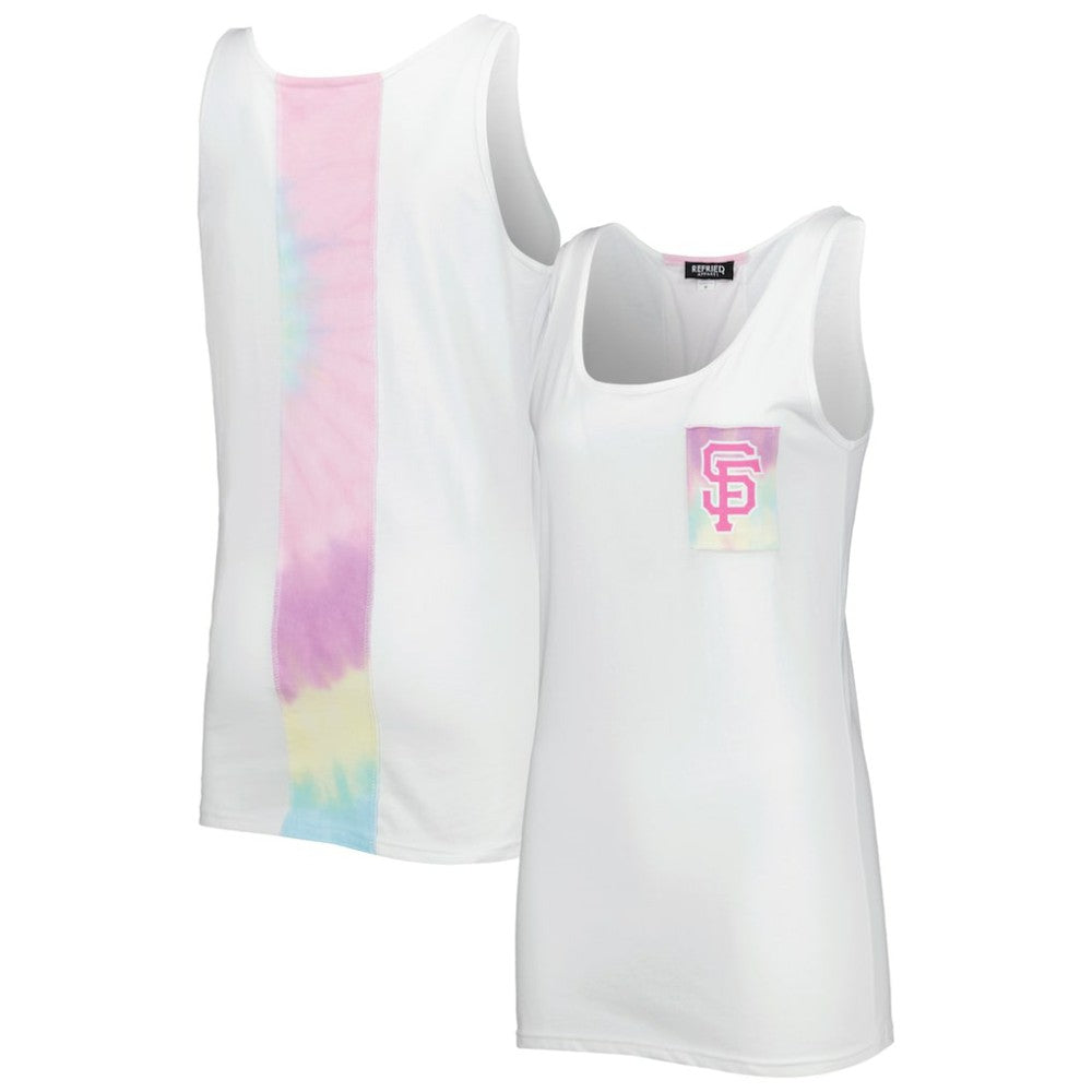 San Francisco Giants Refried Apparel Women's Tie-Dye Tank Top - White - MLB Lifestyle