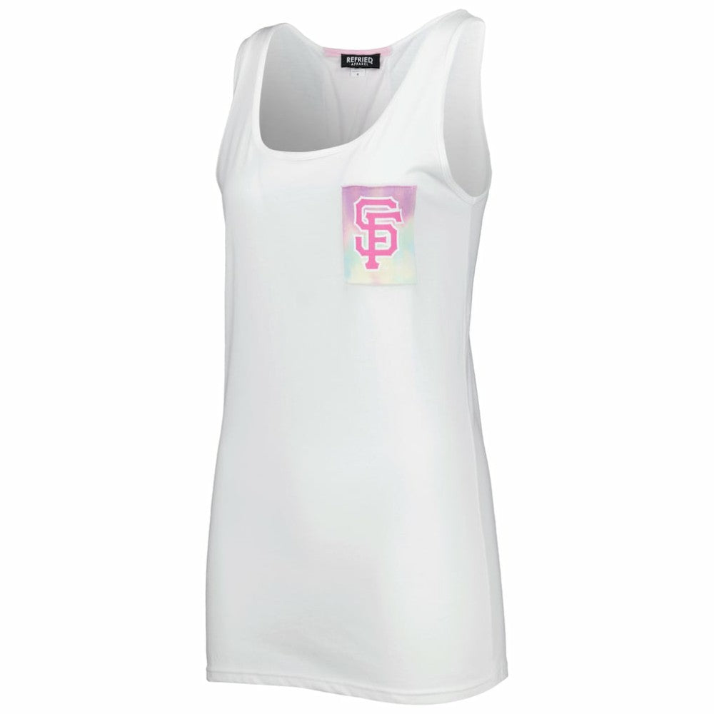 San Francisco Giants Refried Apparel Women's Tie-Dye Tank Top - White - MLB Lifestyle