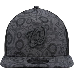 Washington Nationals New Era Repeat A-Frame 9FIFTY Trucker Snapback Hat - Black - New Era Sale