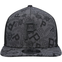 Pittsburgh Pirates New Era Repeat A-Frame 9FIFTY Trucker Snapback Hat - Black - New Era on Sale